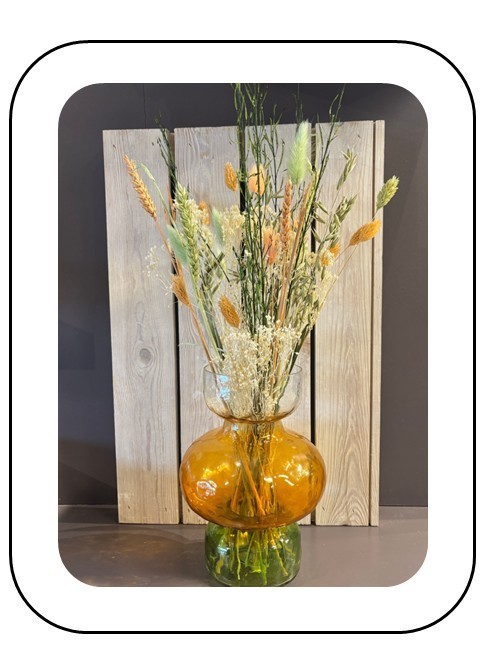Vaas Lark compleet met een droogbloemen boeket